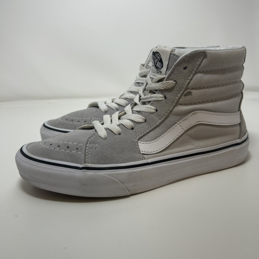 VANS Sk8-Hi Skate Sneakers Men's Sz 6.5 Women's Sz 8 Gray Dawn/ True White